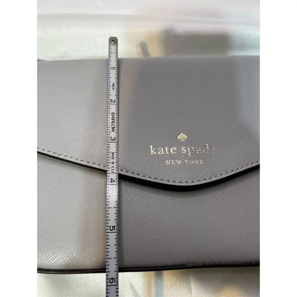 Kate Spade Sadie Envelope Crossbody Platinum Saffiano Leather Chic Minimalist - Picture 6 of 11
